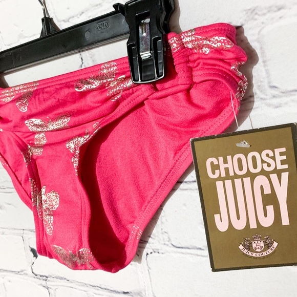 NWT Juice Couture Pink & Silver Bikini Bottoms - Picture 4 of 8